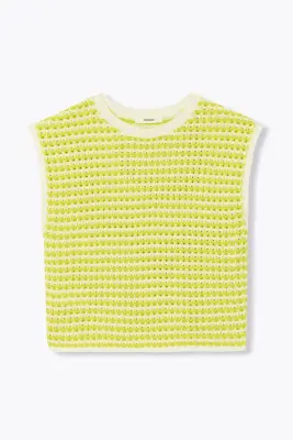 Pull en crochet bicolore Femme