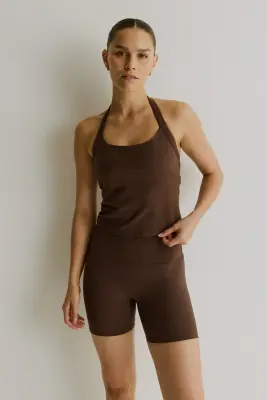 Débardeur de sport dos nu SoftMove™ - Moka chocolat — photo 2