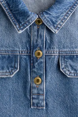 Robe en denim avec col - Bleu denim — photo 5