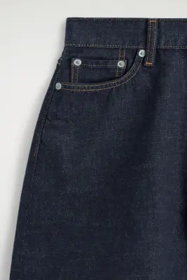 SHORT TAILLE HAUTE EN DENIM - BLEU FONCÉ — photo 4