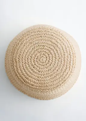 Chapeau en paille tressée - Beige clair — photo 2