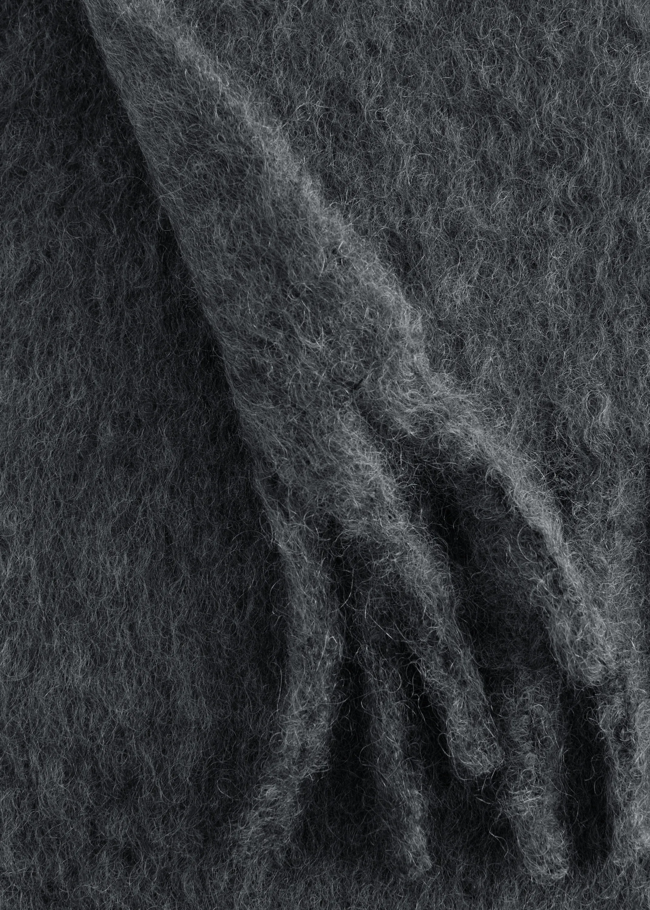 Grande écharpe en mohair mélangé - Gris chiné foncé