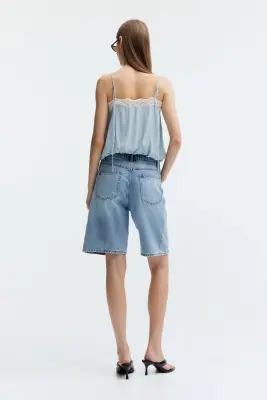 Short Bermuda en denim - Bleu denim clair — photo 3