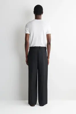 PANTALON LARGE DÉCONTRACTÉ EN COTON - NOIR — photo 5