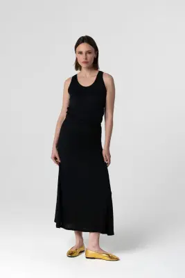 Jupe Noire en Lin / Elasthanne