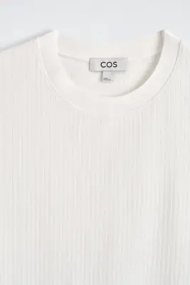 T-SHIRT EN JERSEY CÔTELÉ - BLANC — photo 5