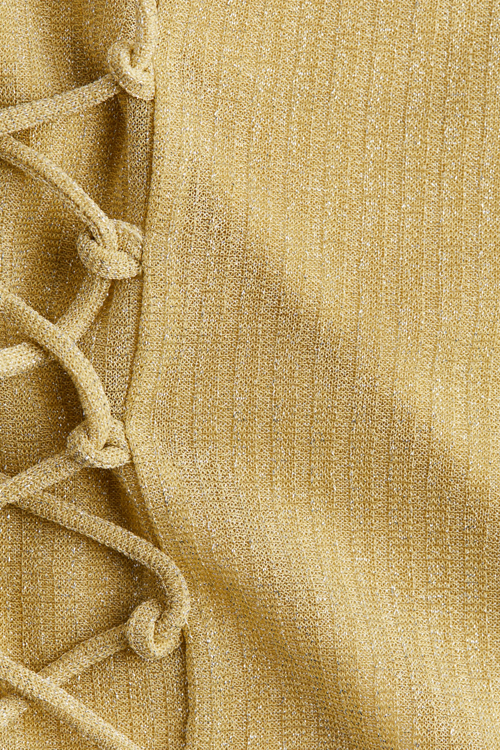Top dos nu scintillant avec laçage - Jaune ancien
