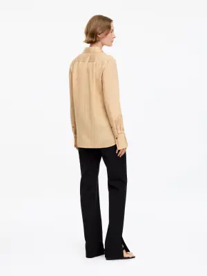 Chemise en viscose et soie - Beige foncé — photo 2