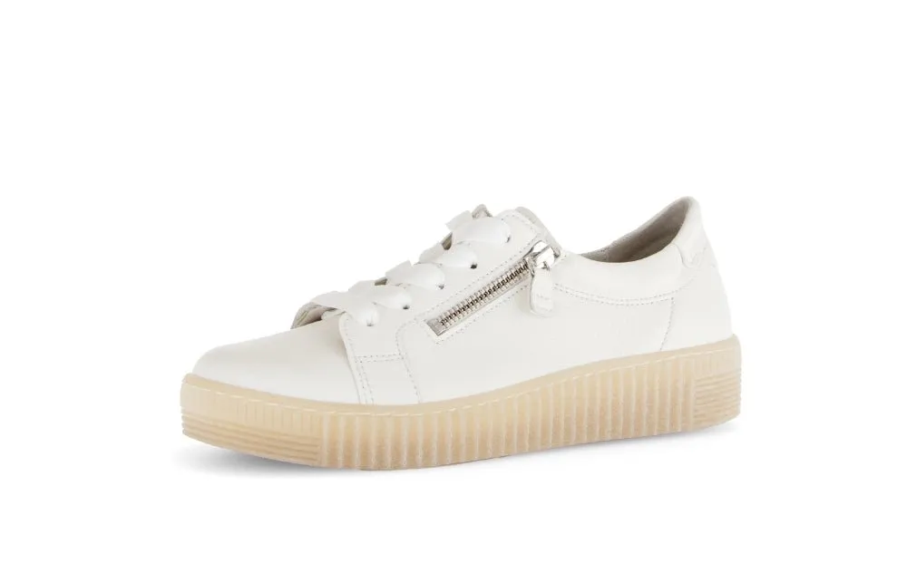 Baskets Gabor 83.334.20 Blanches - Cuir Lacets Élastiques Grande Pointure Femme