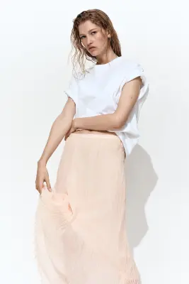 Jupe à pointes plissée - Rose clair — photo 1