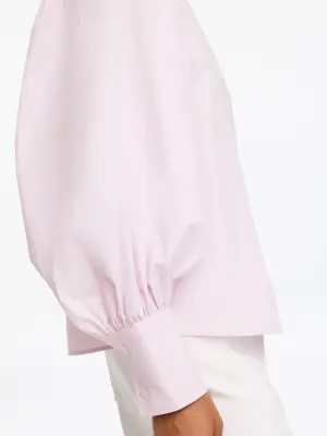 Chemisier en coton à manches volumineuses - Rose — photo 3