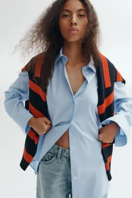Chemise oversize - Bleu clair — photo 1