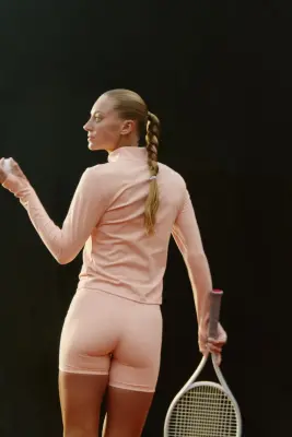 Short cycliste avec poches SoftMove™ - Abricot — photo 3