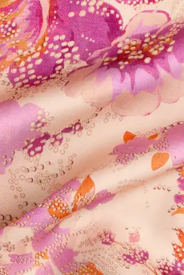 Blouse en viscose avec détail façon cape - Beige clair/fleuri — photo 4