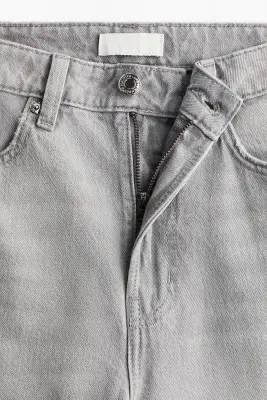 Wide High Waist Jeans - Gris denim — photo 4
