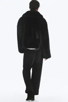Veste zippée en fausse fourrure - Noir — photo 3