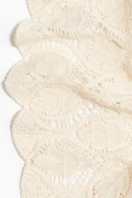 Foulard en maille façon crochet - Beige clair — photo 3