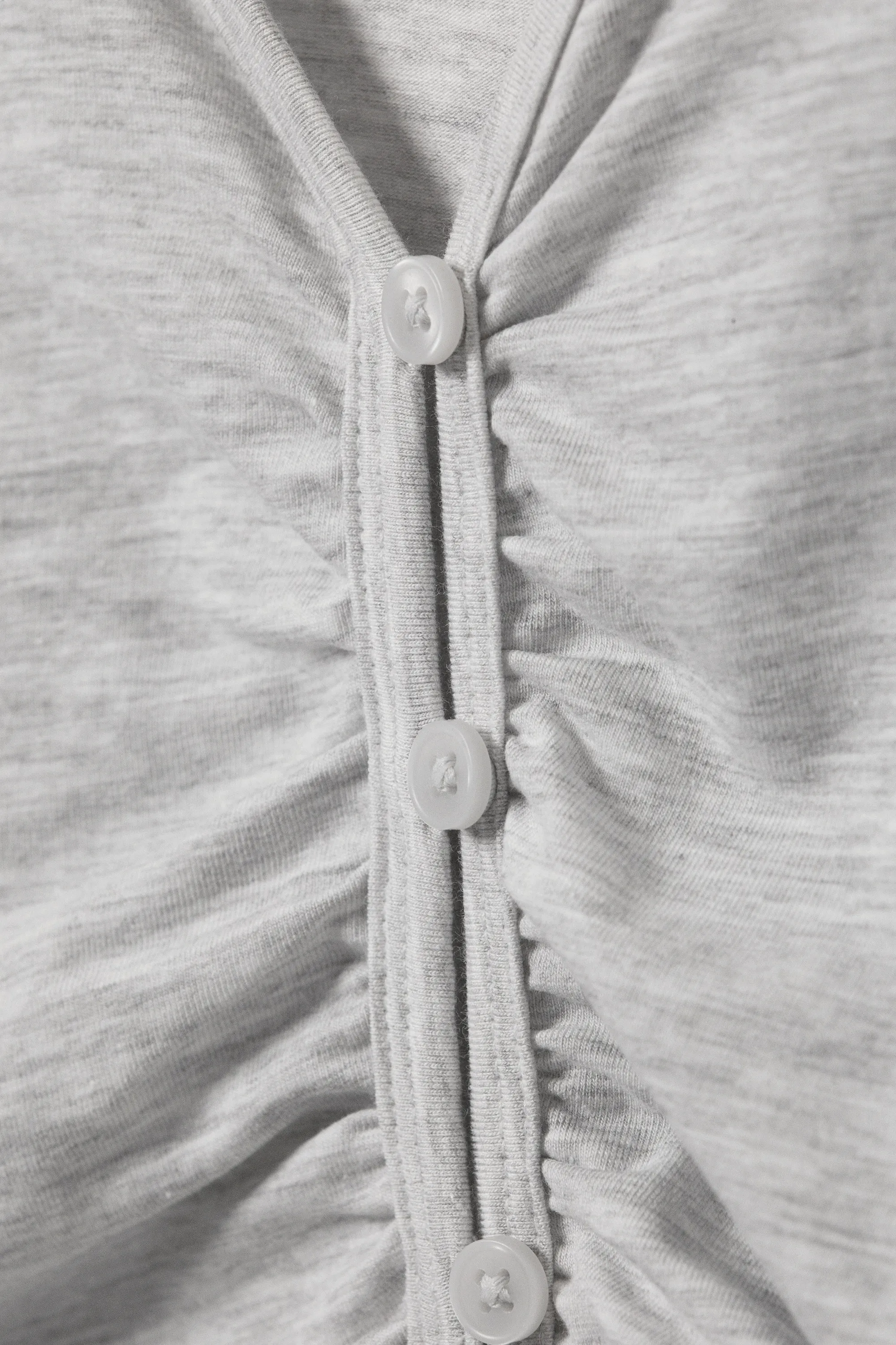 CARDIGAN À COL V FRONCÉ BELLE B - Mélange gris clair
