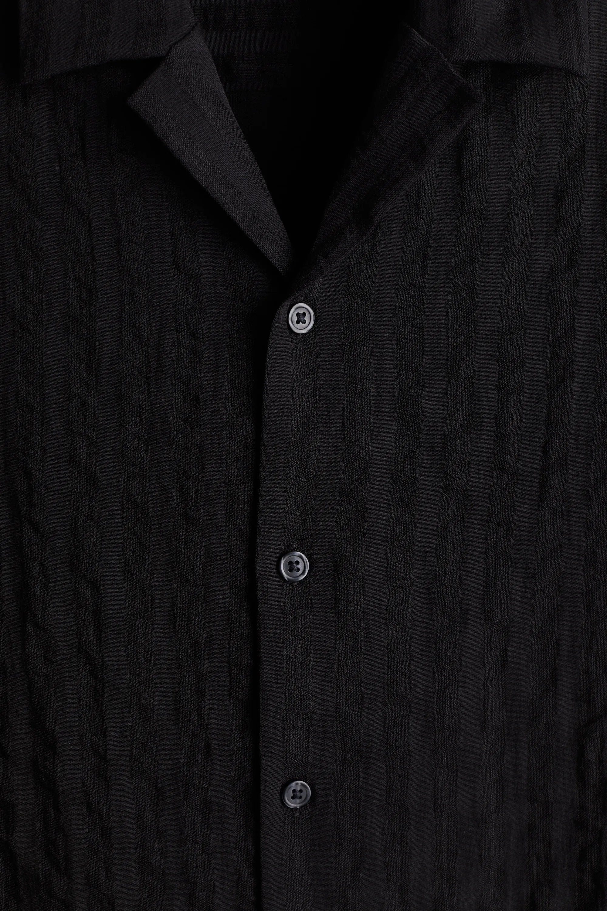 Chemise Regular Fit en tissu jacquard - Noir