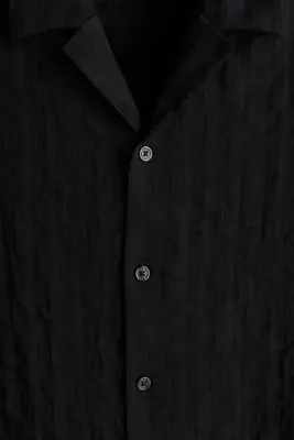 Chemise Regular Fit en tissu jacquard - Noir — photo 1