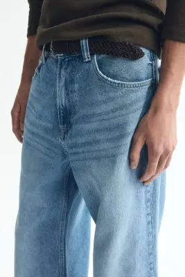 Loose Bootcut Jeans - Bleu denim clair — photo 3