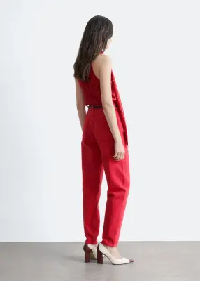 Jean fuselé à taille haute - Rouge vif — photo 5