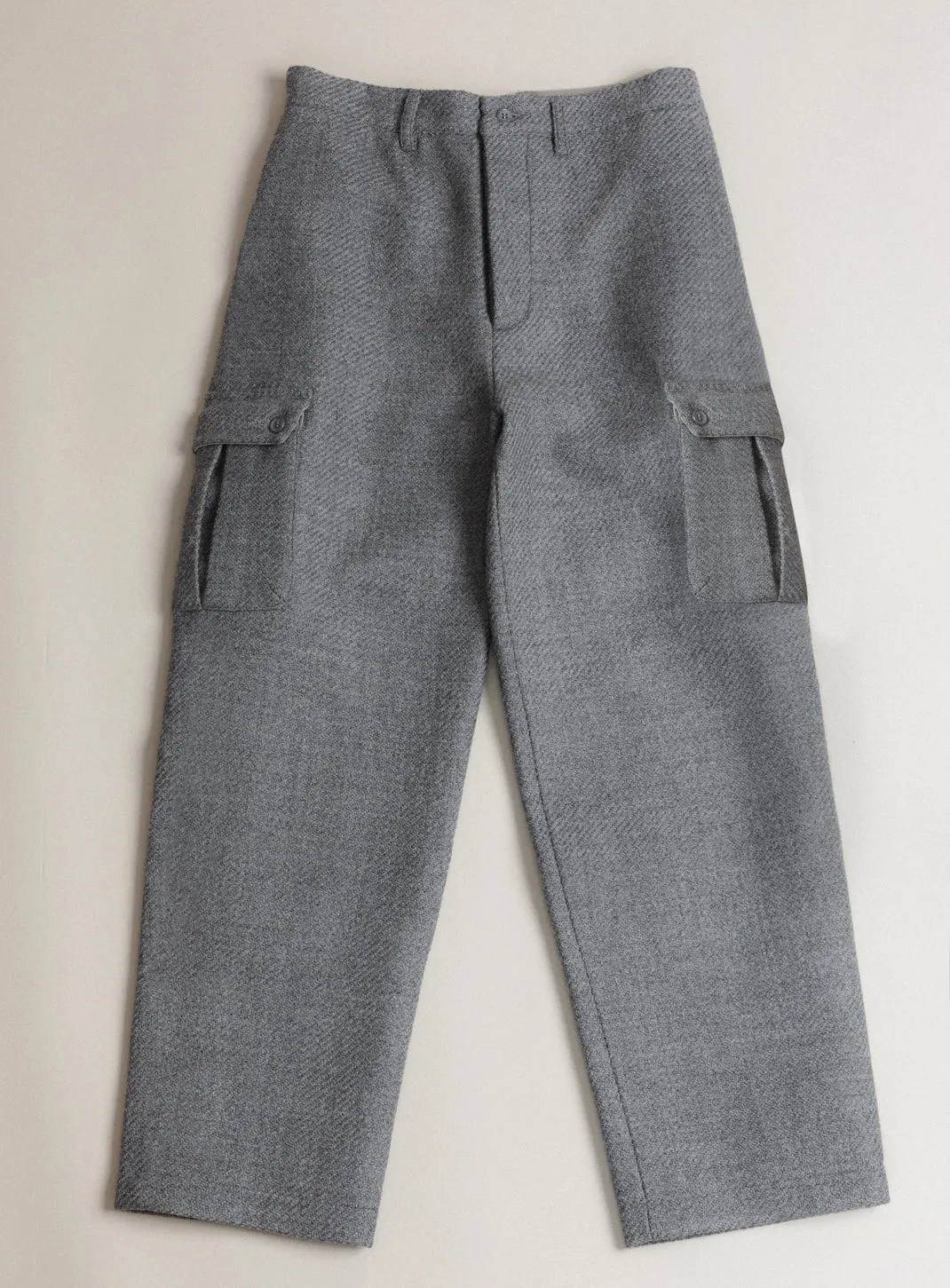 Cargo Pants in Light Gray 100% Italian Wool