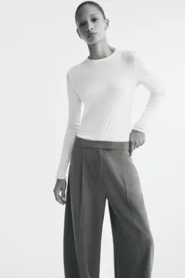 Pantalon chic avec jambes barrel - Taupe foncé — photo 2