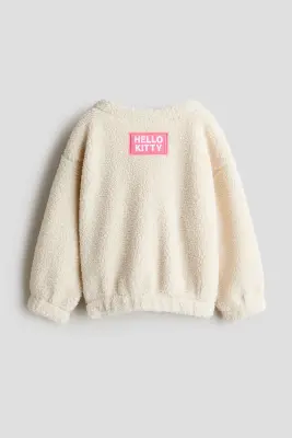 Veste en tissu Teddy bear avec patchs - Beige clair/Hello Kitty — photo 3