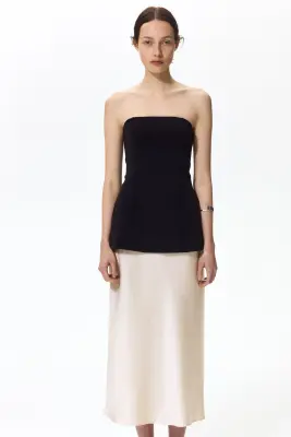Jupe midi - Beige clair — photo 2
