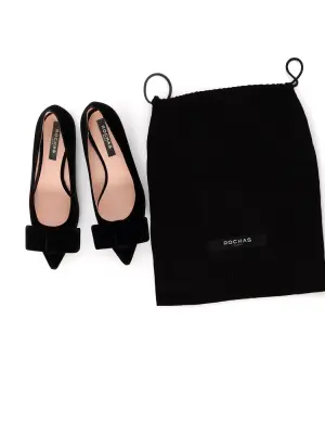 Ballerines plates bout pointu avec noeud velours noir et laiton doré Prix boutique 620€ Taille 37,5 — photo 2