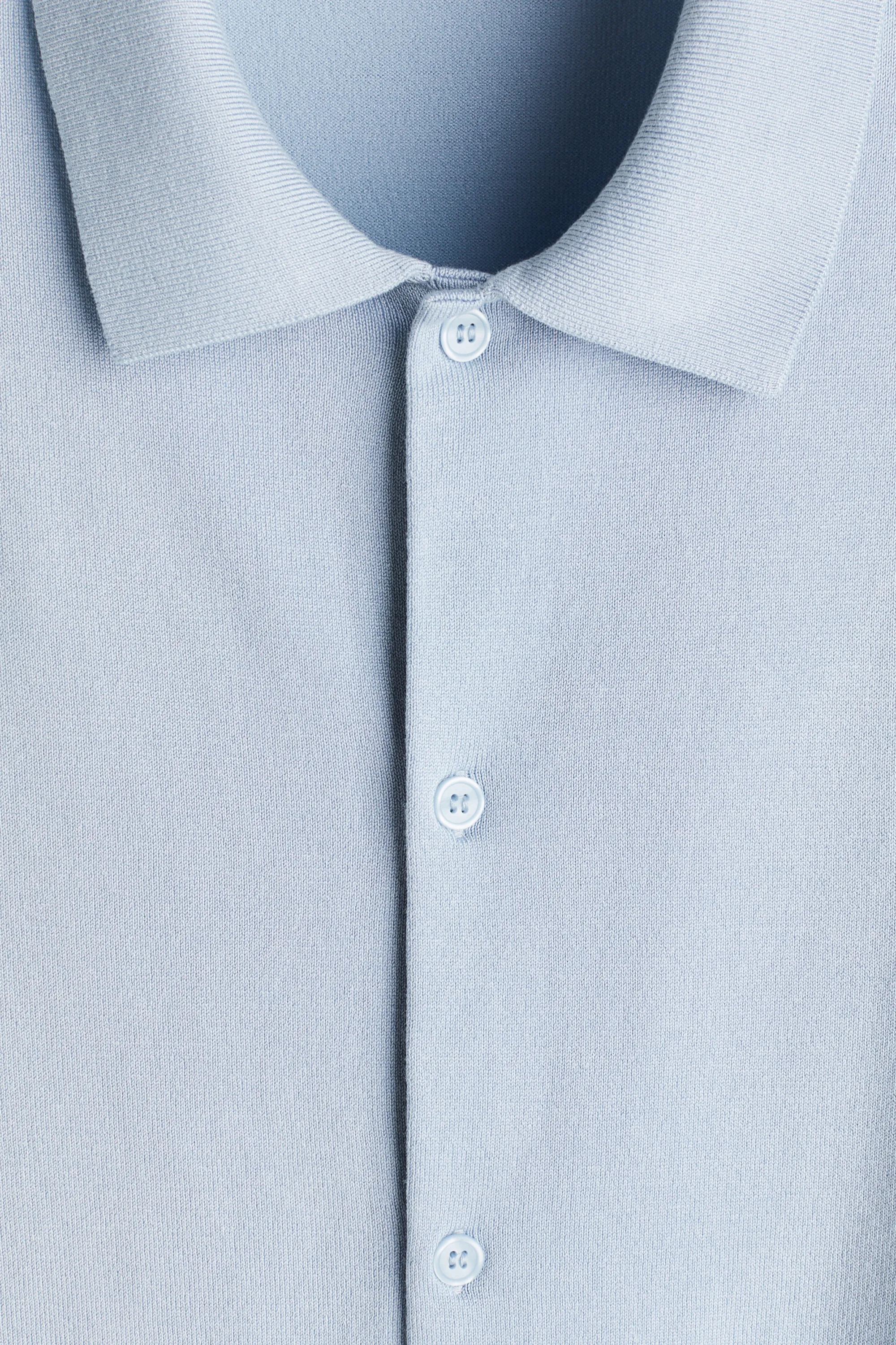 Chemise Regular Fit en maille fine - Bleu clair