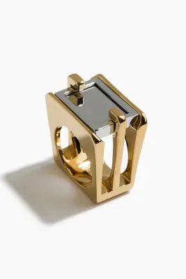 Bague bicolore - Doré/argenté — photo 3