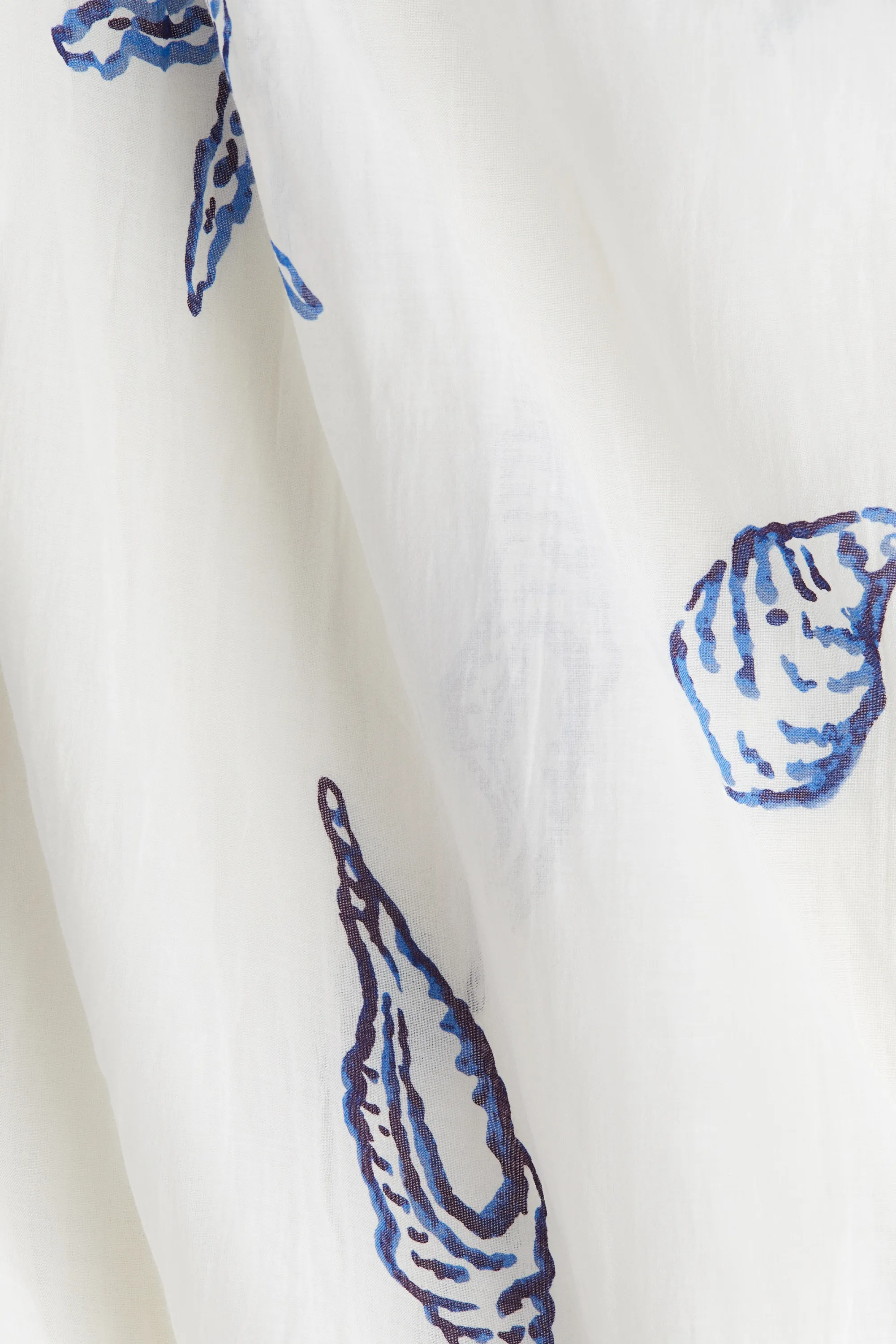 Robe de plage avec bretelles à nouer - Blanc/coquillages