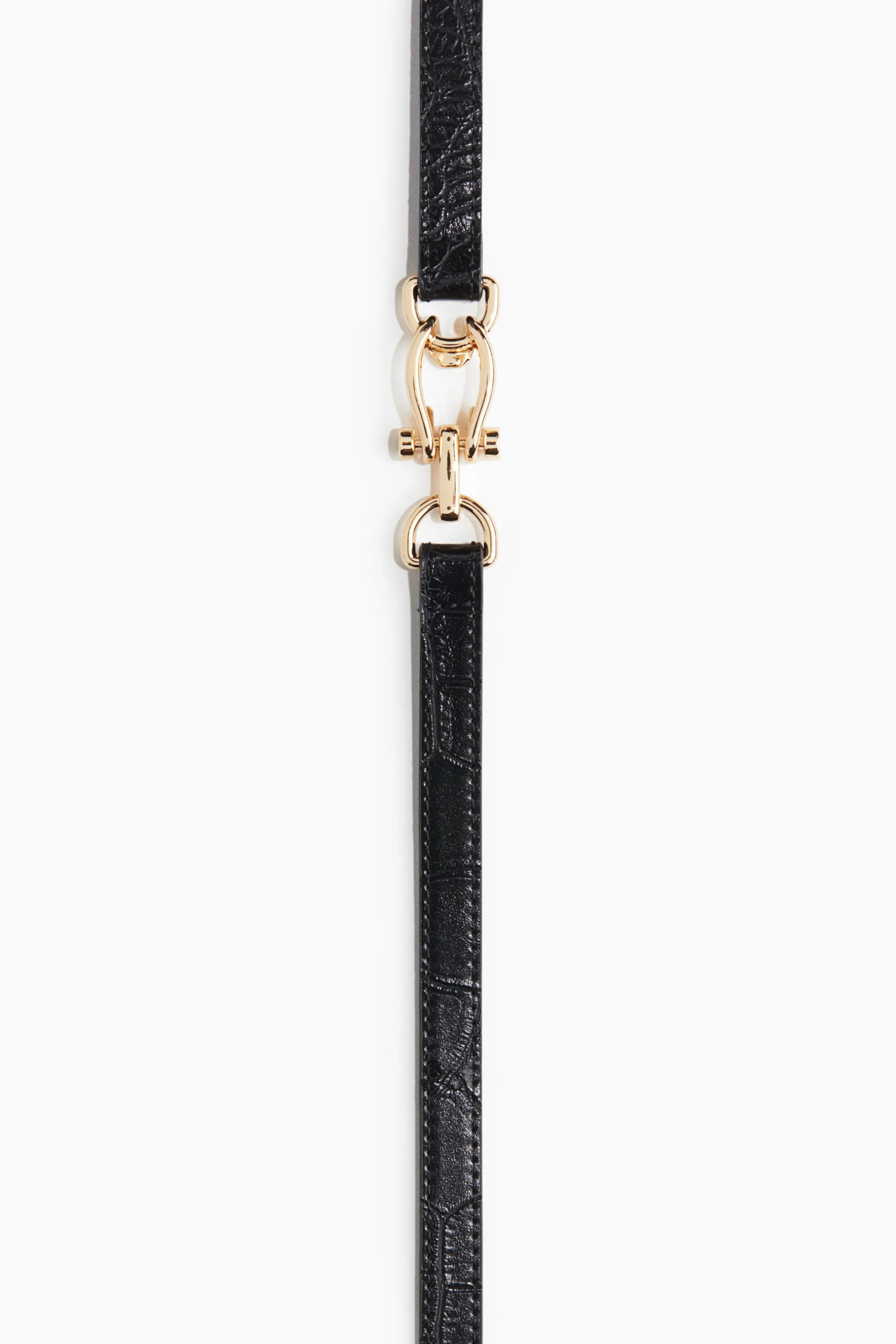 Ceinture à double bride - Noir/doré