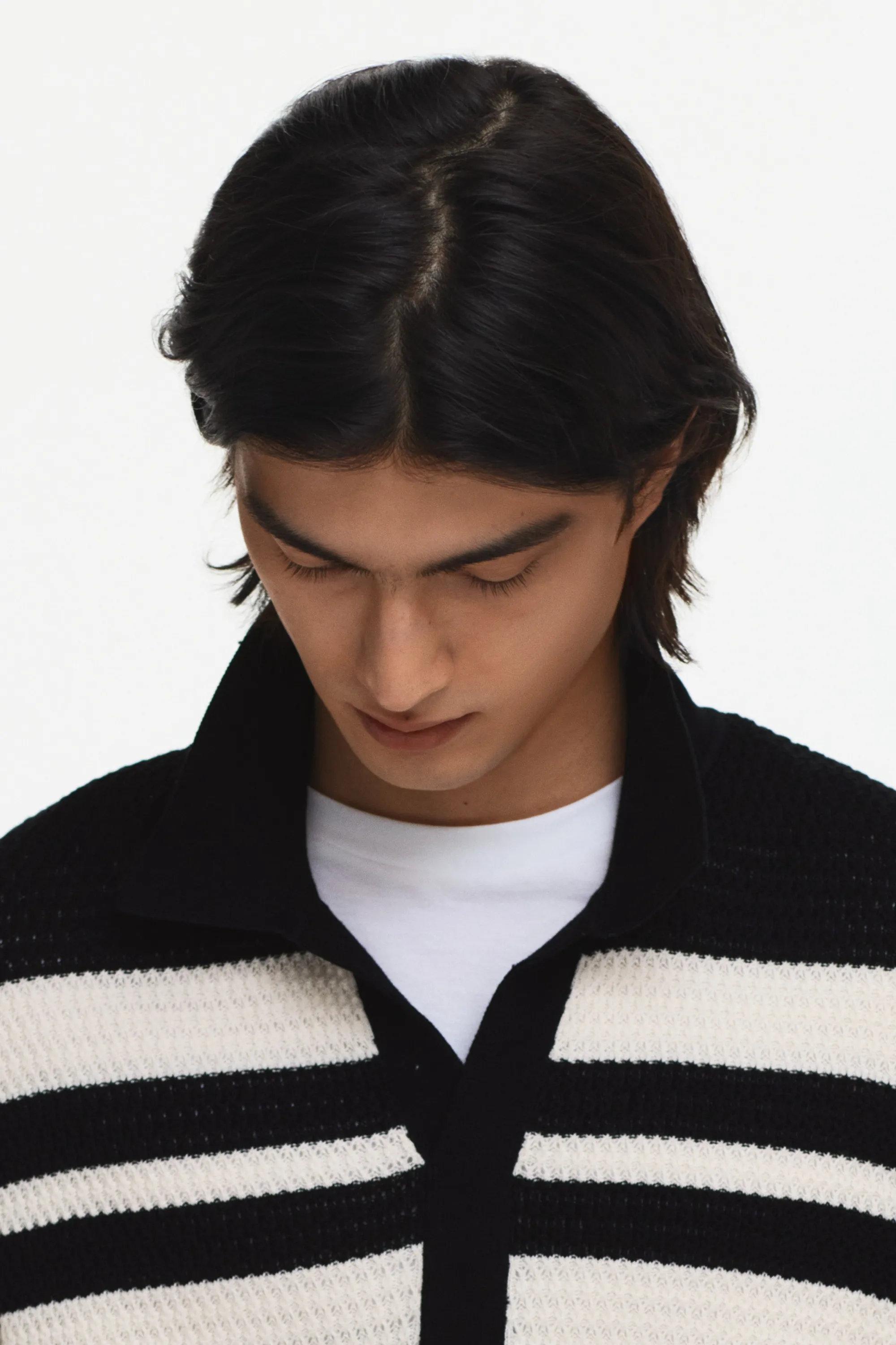 Polo Regular Fit en maille pointelle - Noir/color block
