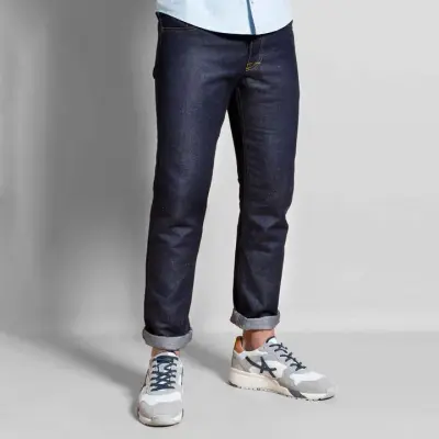 Jeans demi slim brut en lin metis Thomas — photo 2