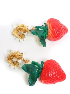 Boucles d'oreille clip fraises et crystal Prix boutique $995 — photo 5