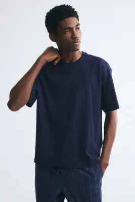 T-shirt et pantalon de pyjama - Bleu marine — photo 3
