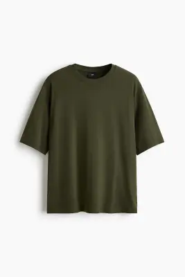 T-shirt et pantalon de pyjama Relaxed Fit - Vert kaki/rayé — photo 5