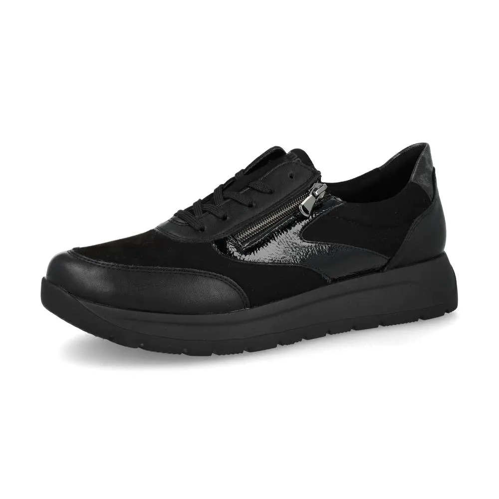 Baskets Remonte D2V02-03 Noires - Lacets Grande Pointure Femme