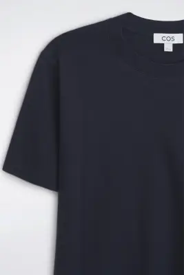 T-SHIRT SLIM EN JERSEY INTERLOCK DE MODAL - BLEU MARINE — photo 5