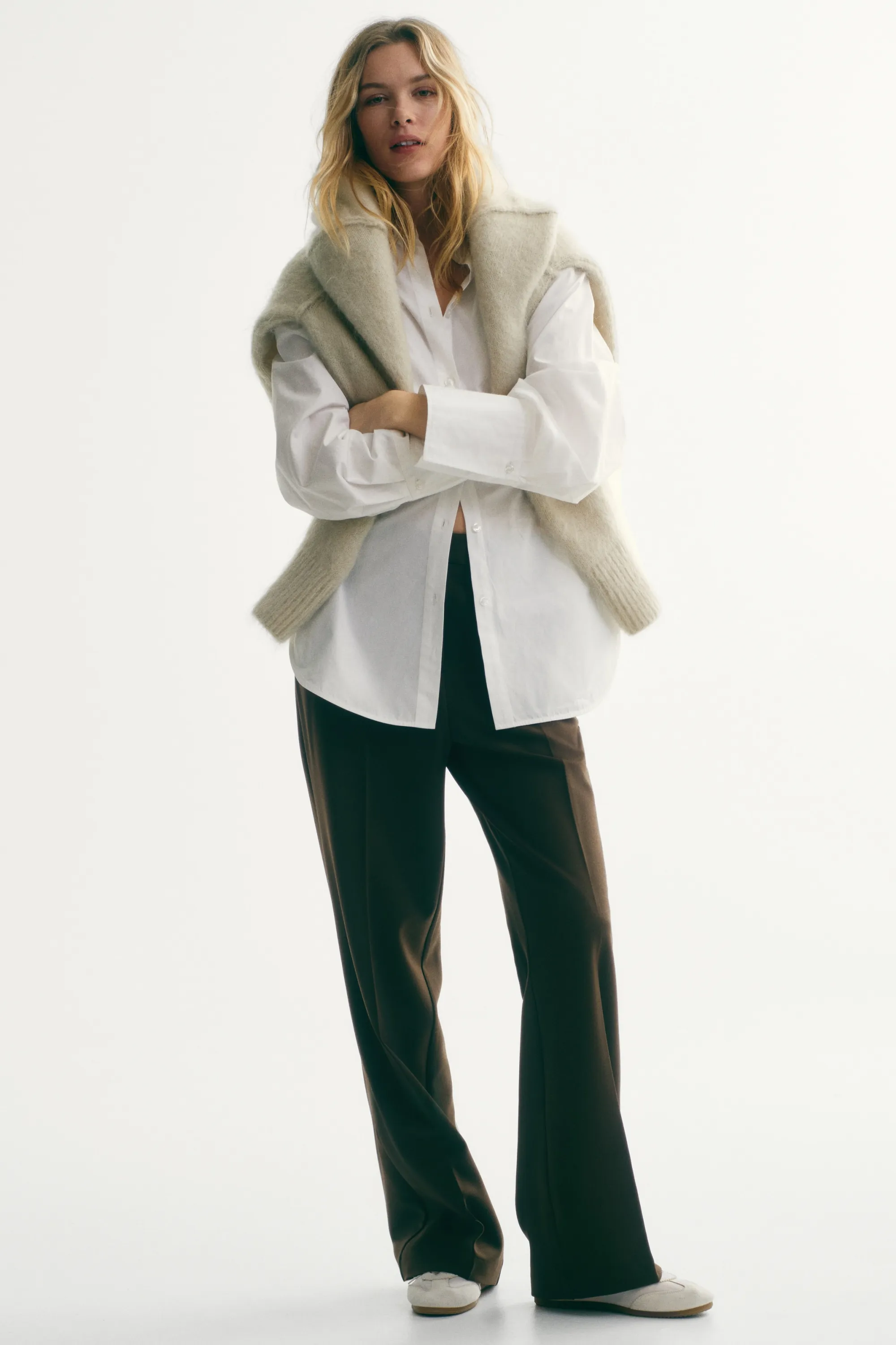 Pantalon chic en twill - Vert kaki foncé