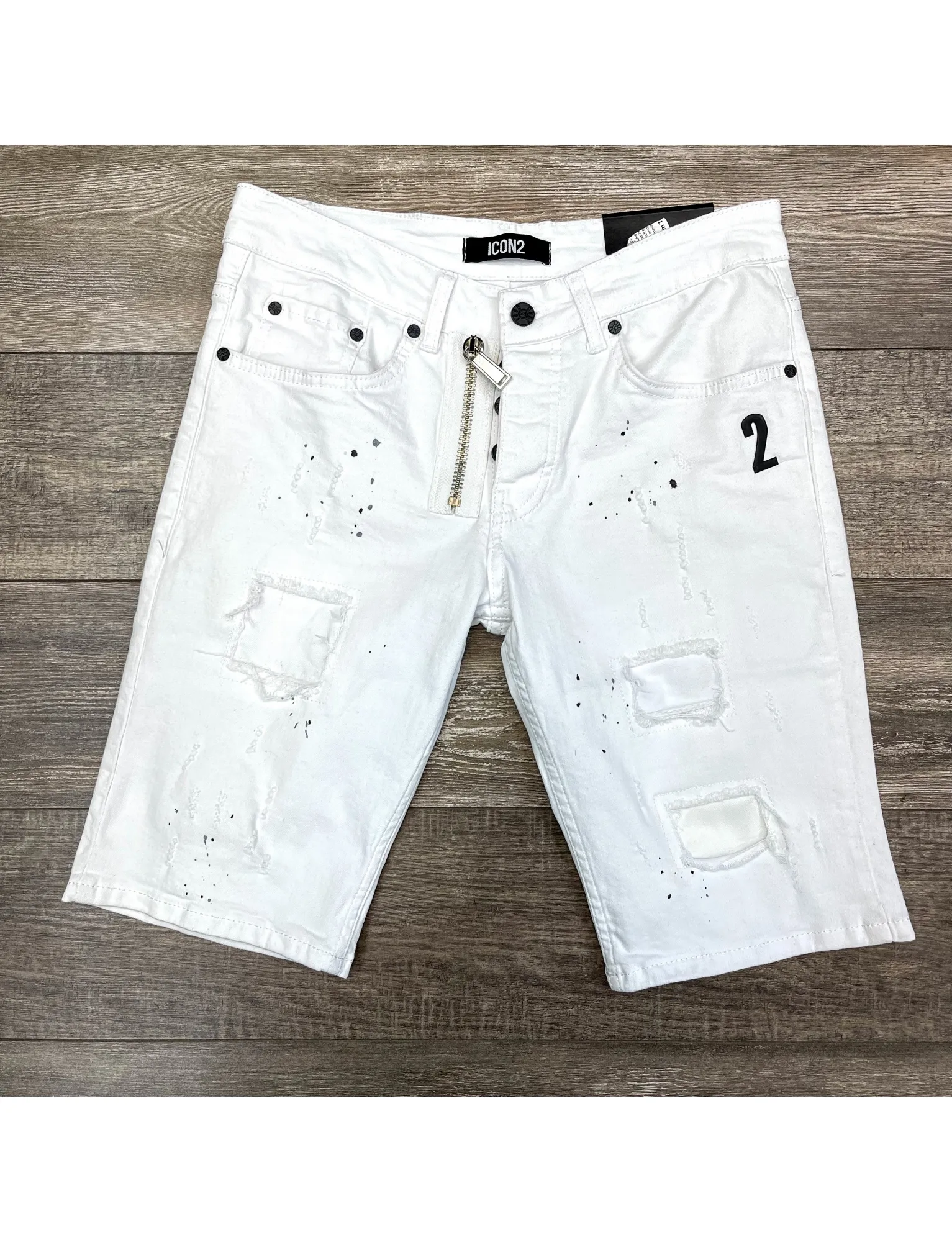 Short Jean ZOOM FLIGHT blanc slim