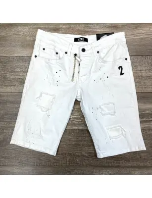 Short Jean ZOOM FLIGHT blanc slim