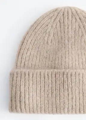 Bonnet en laine mélangée - Beige — photo 1