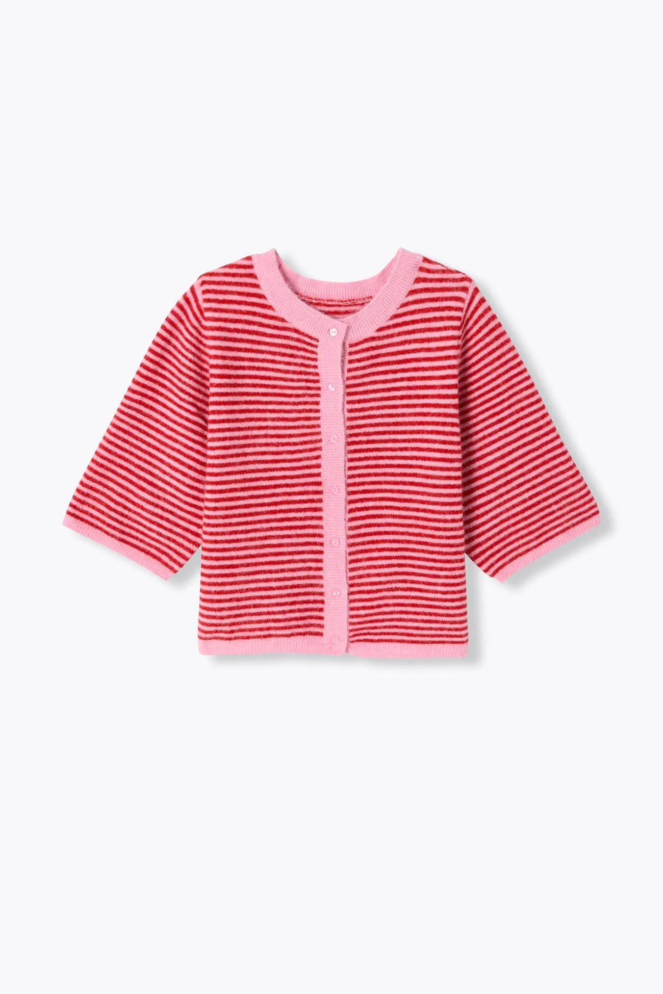 Pull/cardigan rayé recto verso