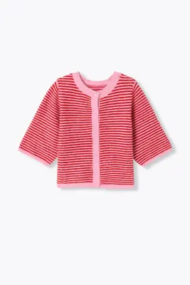 Pull/cardigan rayé recto verso — photo 1