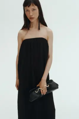 Robe bandeau froissée - Noir — photo 2