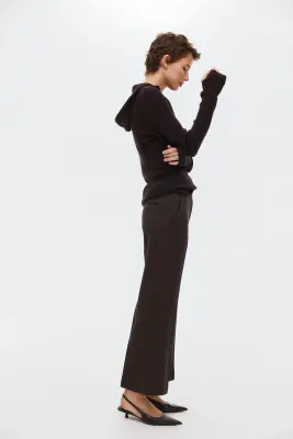 Pantalon bootcut 7/8 - Marron foncé — photo 3